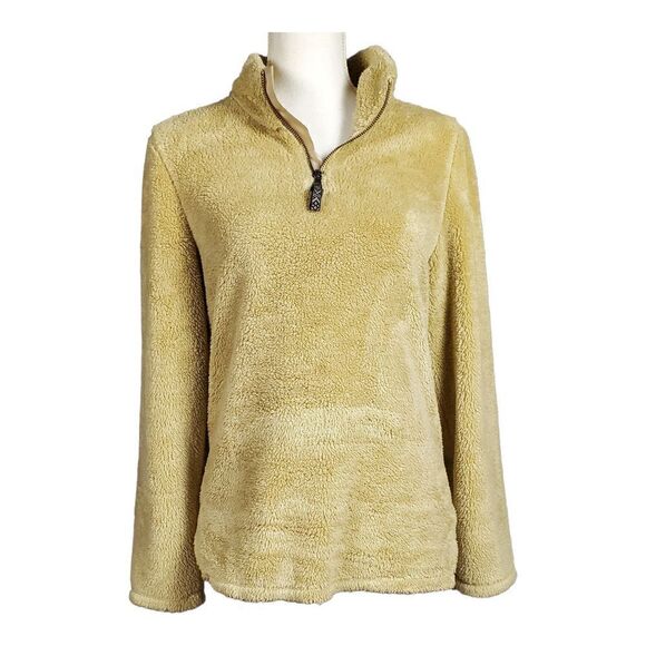 Class Club Unisex Kids Sweater Half  Zip Pullover Size 14/16 Fleece Tan Soft - Picture 1 of 8